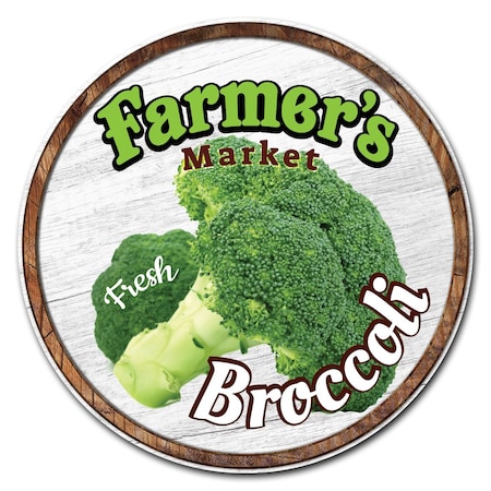Signmission Farmers Market Broccoli Circle Corrugated Plastic Sign, C-12-CIR-Broccoli C-12-CIR-Broccoli